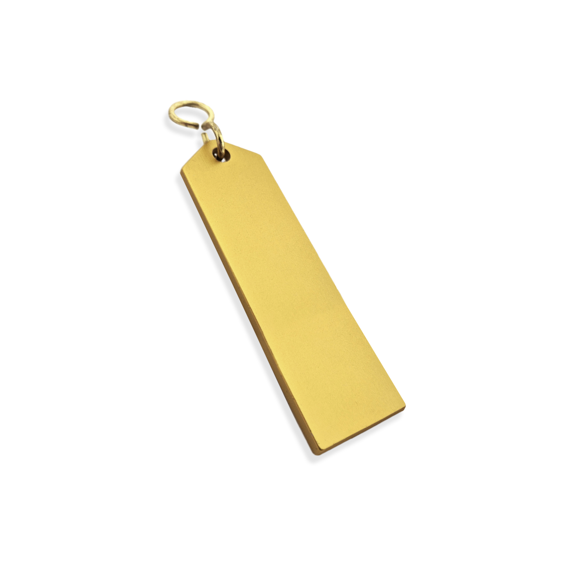 Gold Aluminium Rectangle Key Tag 100mm Side View