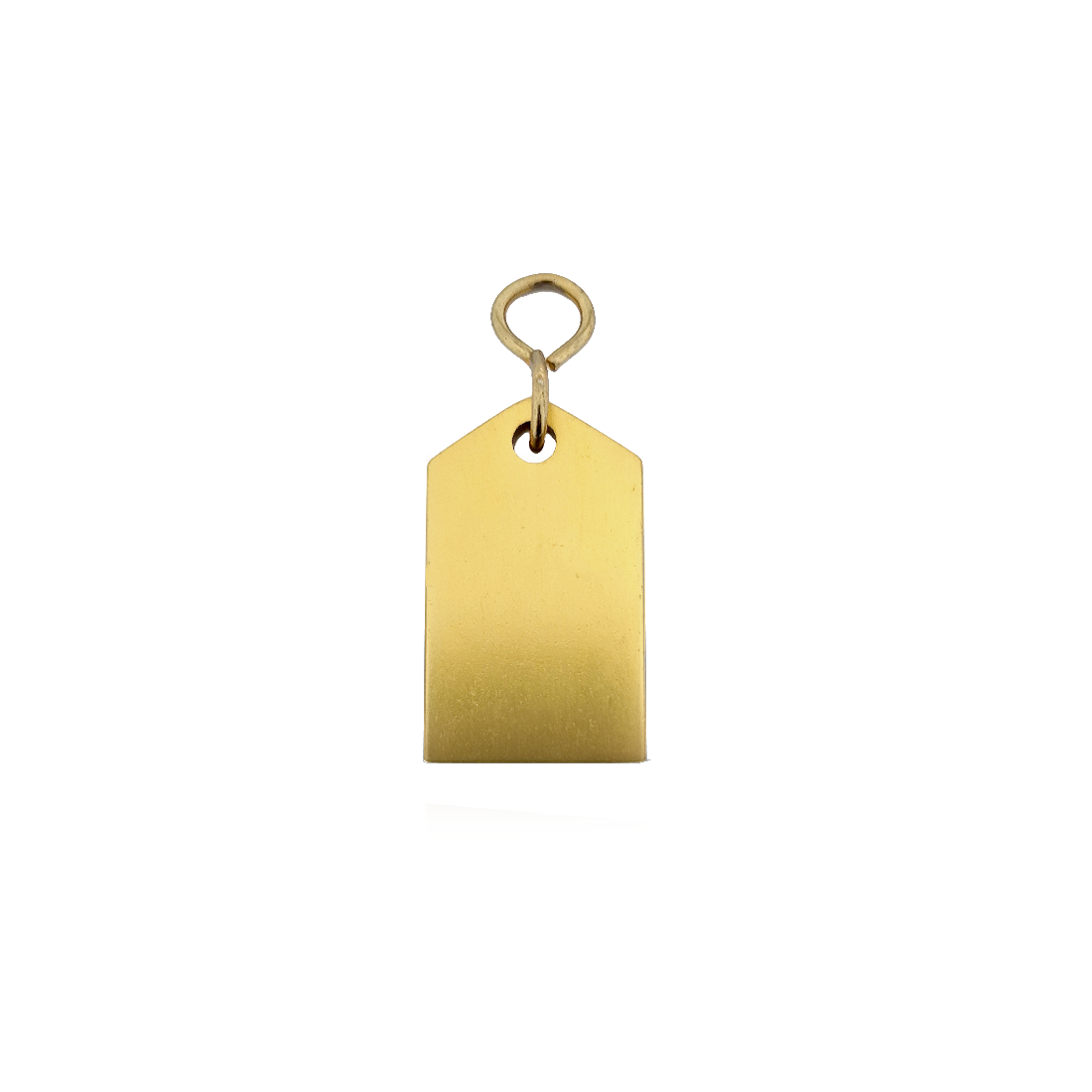Gold Aluminium Rectangle Key Tag 50mm Front View On A White Background