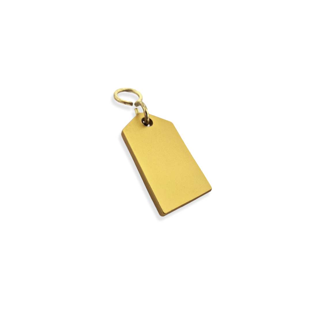 Gold Aluminium Rectangle Key Tag 50mm Side View