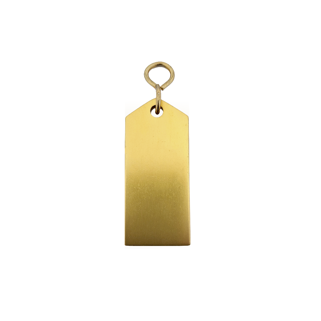 Gold Aluminium Rectangle Key Tag 70mm Front View On A White Background