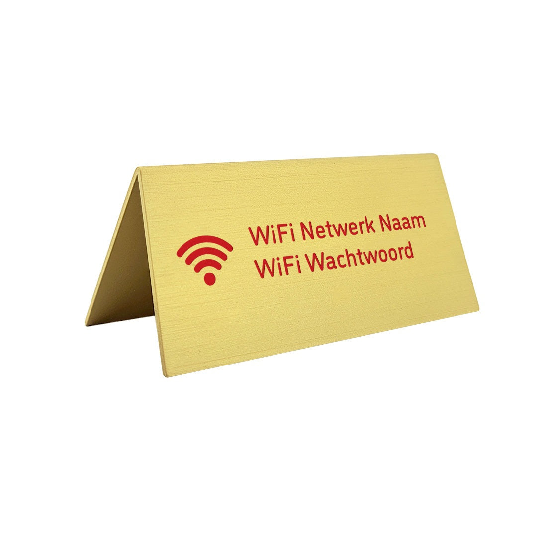 ゴールド A フレーム Wi-Fi テーブル サイン 100x50mm - アルミニウム