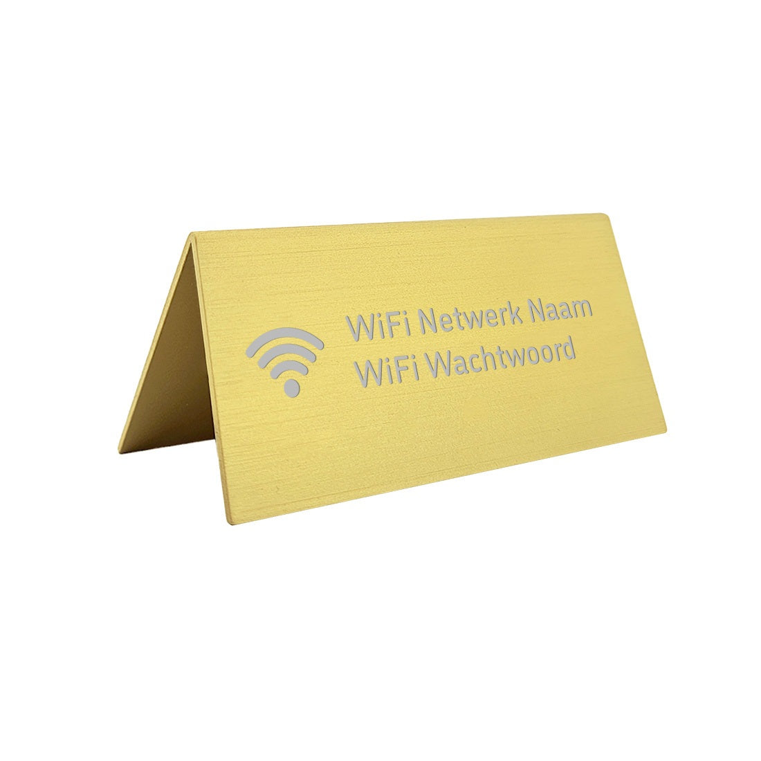 ゴールド A フレーム Wi-Fi テーブル サイン 100x50mm - アルミニウム