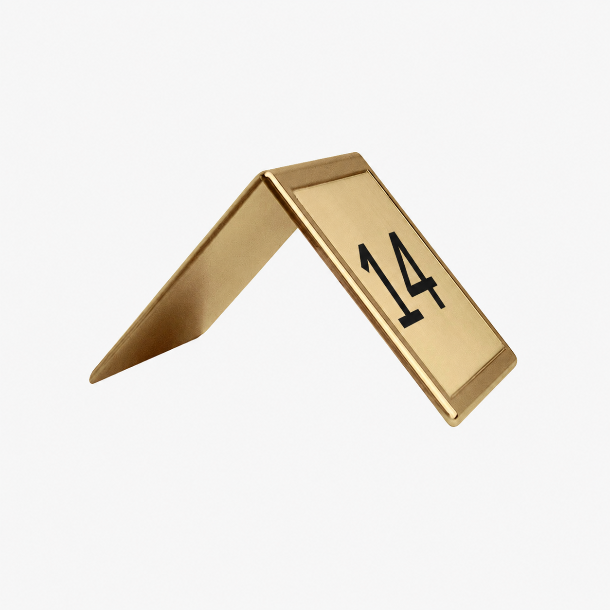 Gold Brass Table Number With Custom Number Engraving 60x60mm Side View