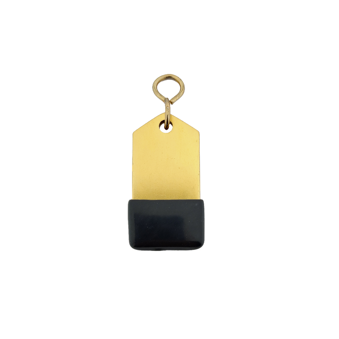 Gold Aluminium Rectangle Hotel Key Tag With Rubber Cap 60mm