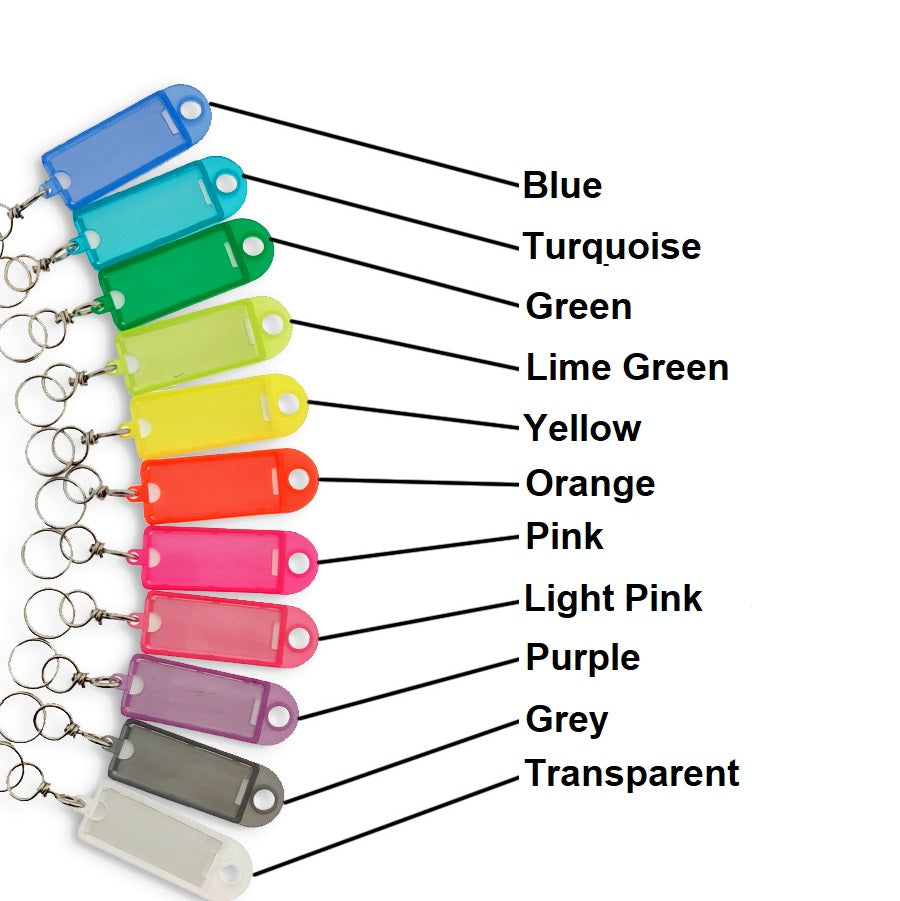 Label Window Key Tags with Flap and Swivel Key Ring 60x22mm
