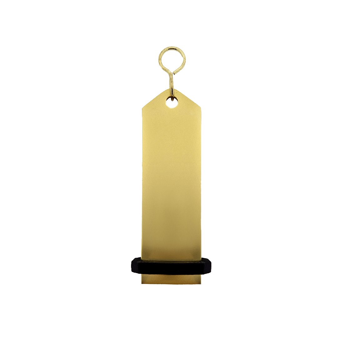 Large Gold Aluminium Key Tag Rectangle 100x30mm With A silver S-hook Fastener and Black Rubber Ring