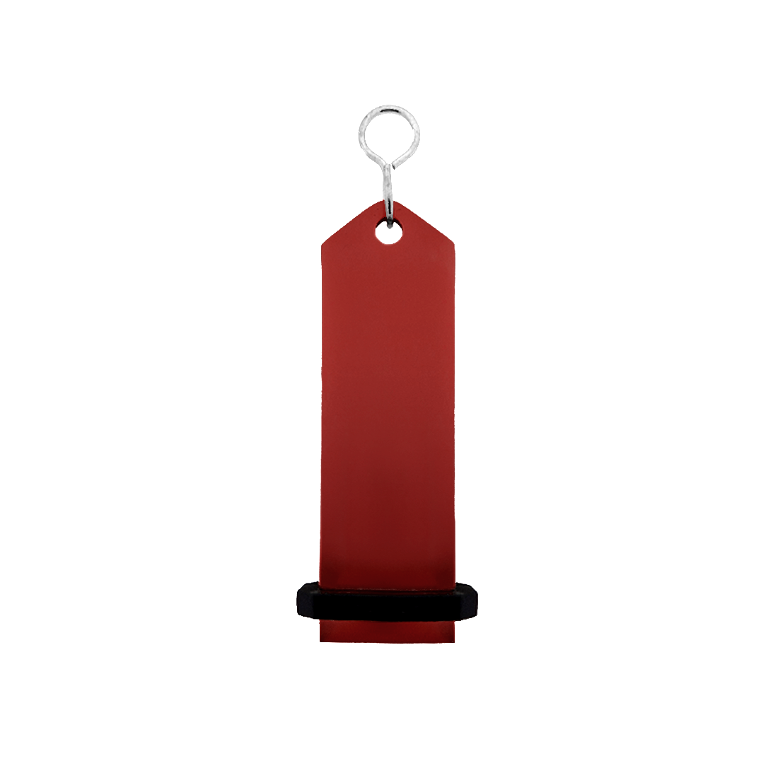 Large Red Aluminium Key Tag Rectangle 100x30mm With A silver S-hook Fastener and Black Rubber Ring