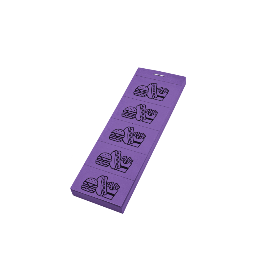 Paper Meal Vouchers Redemption Tickets 5 Tickets Purple