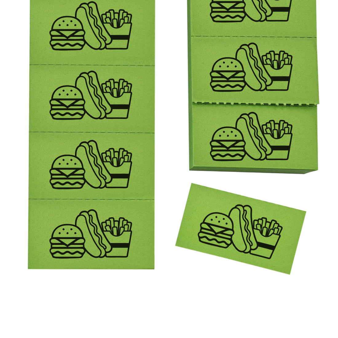 Paper Event & Festival Food Redemption Tickets Perforated Strips Green