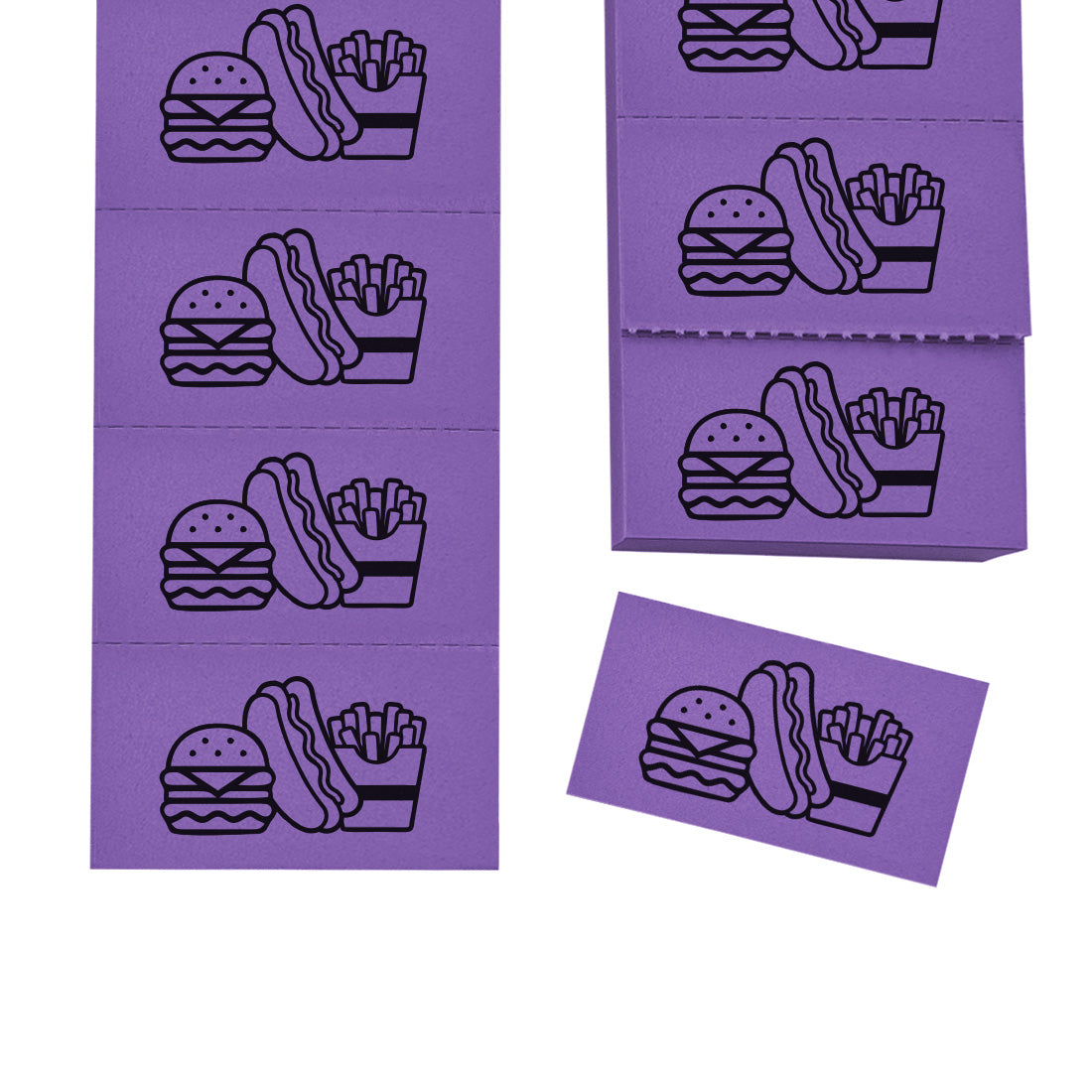 Paper Event & Festival Food Redemption Tickets Perforated Strips Purple