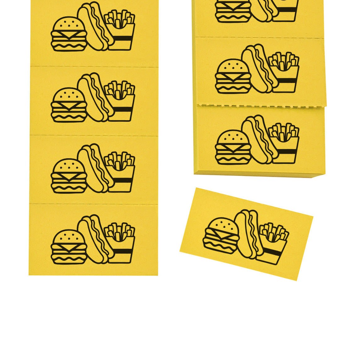 Paper Event & Festival Food Redemption Tickets Perforated Strips Yellow
