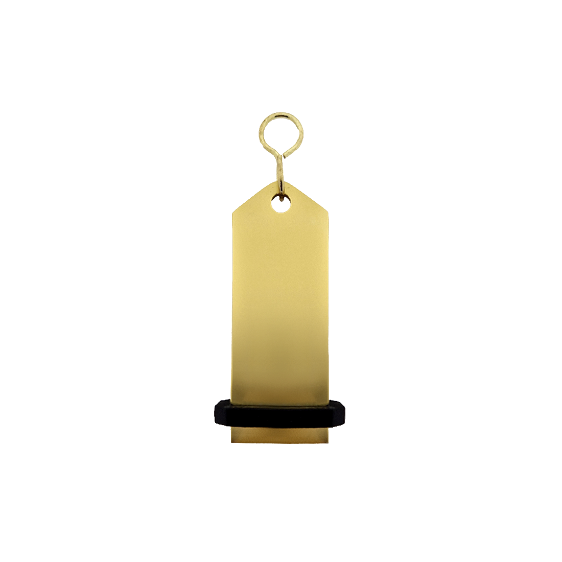 Medium Gold Aluminium Key Tag Rectangle 75x30mm With A silver S-hook Fastener and Black Rubber Ring