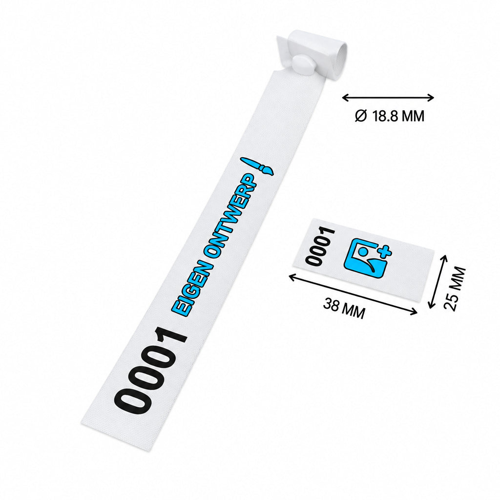 Custom Printed Numbered Self-Locking Labels With Tear-Off Stud - 250x25mm 200 Pack