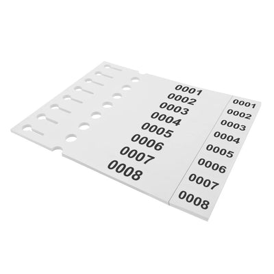 A stack of numbered self-locking labels