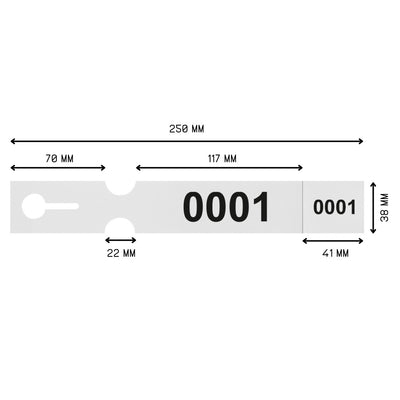 Large Loop Lock Label Numbered 250 mm x 38 mm