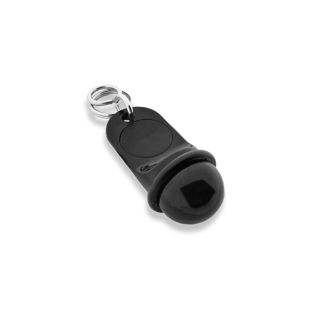 Small Classic Hotel Key Tags Black Plastic Flat Lay View