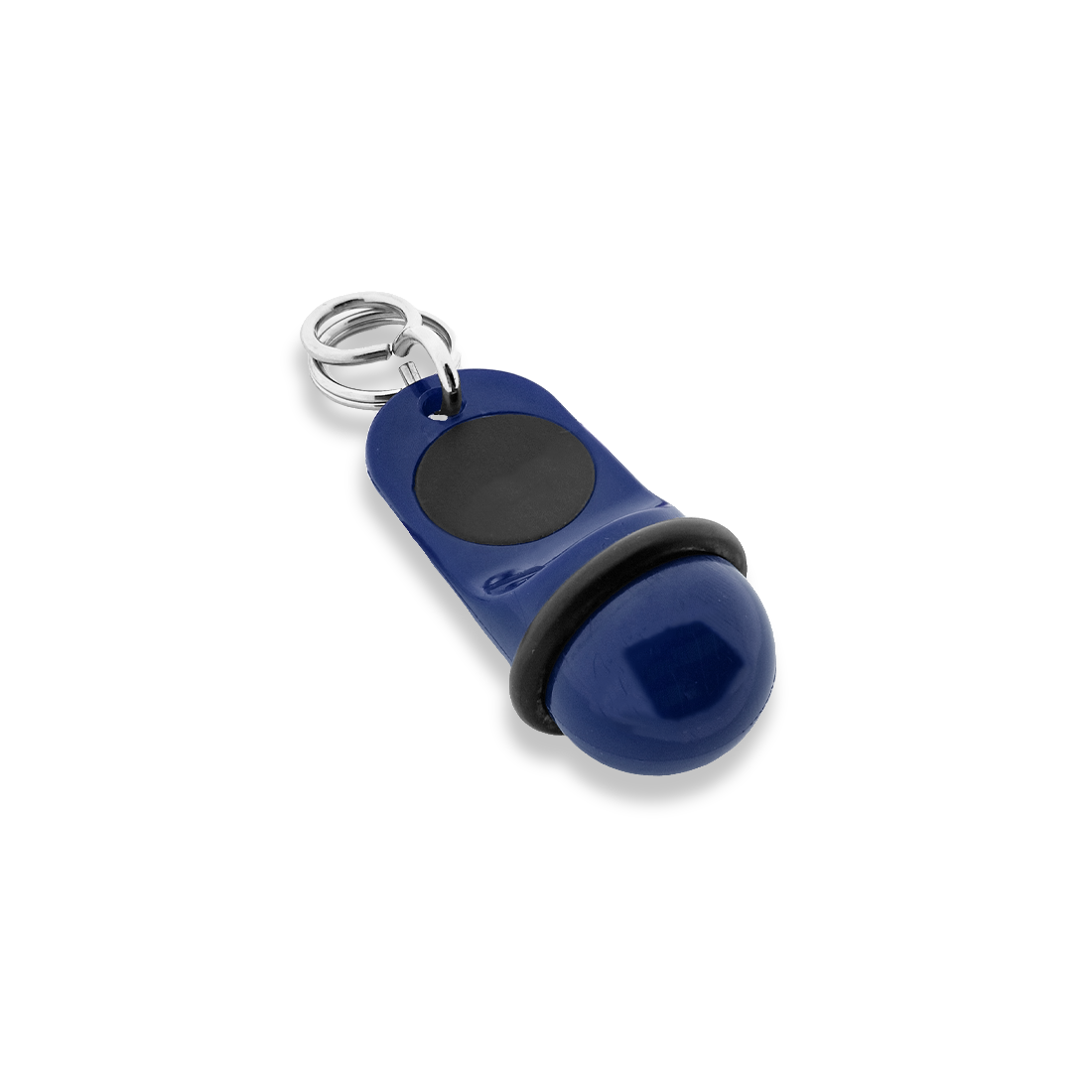 Small Classic Hotel Key Tags Blue Plastic Flat Lay View