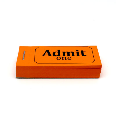 Entry Ticket Books 'Admit One' Orange