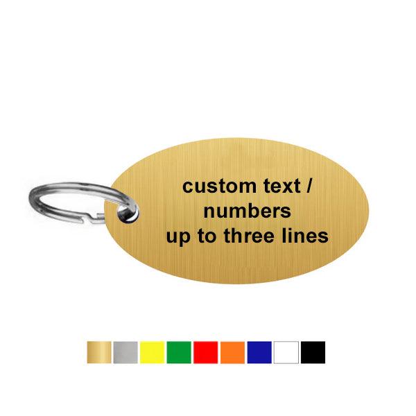 Oval Acrylic Key Tags with Up To Three Lines Text/Number Engraving