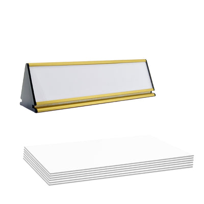 Paper Insert for 245x77mm Gold Aluminium Desk Sign Triangle Design
