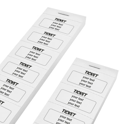 Custom Printed Tickets On Strips With Tree Lines Of Custom Text - 1000 Tickets