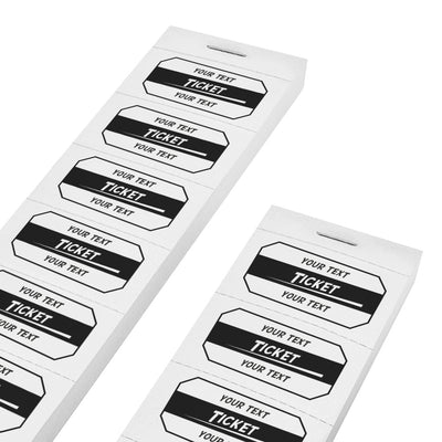 Custom Printed Tickets On Strips With Two Lines Of Custom Text - 1000 Tickets