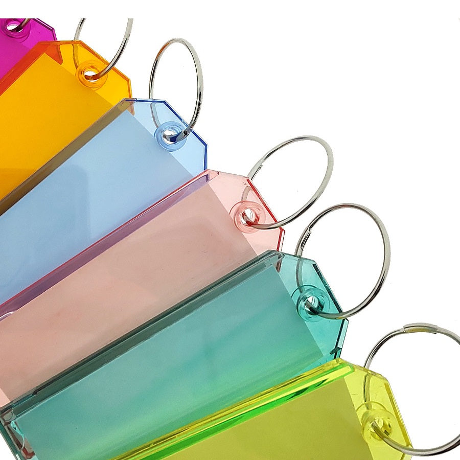 Label Window Key Tags with Key Ring 75x31mm