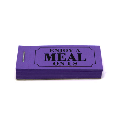 Meal Ticket Book ' Enjoy a Meal On Us' Purple