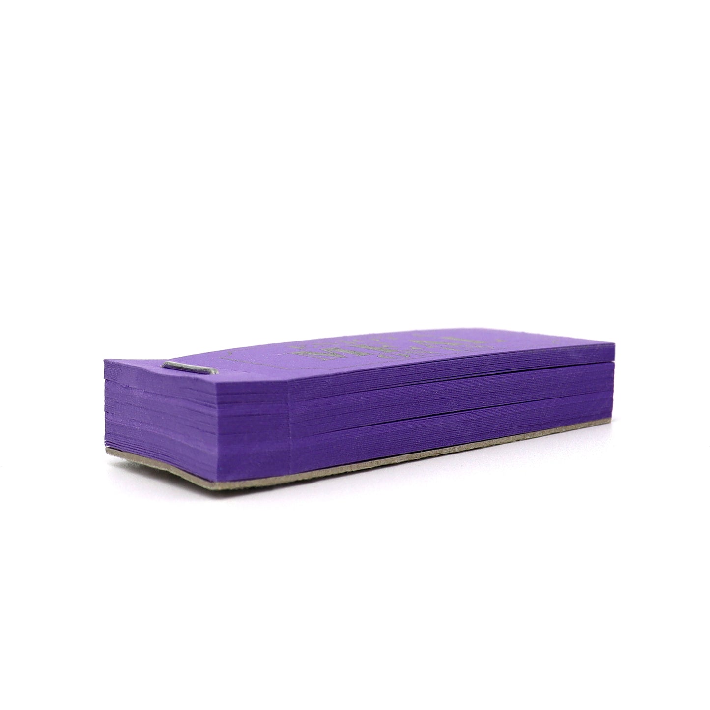 Meal Ticket Book ' Enjoy a Meal On Us' Purple Side View Closed