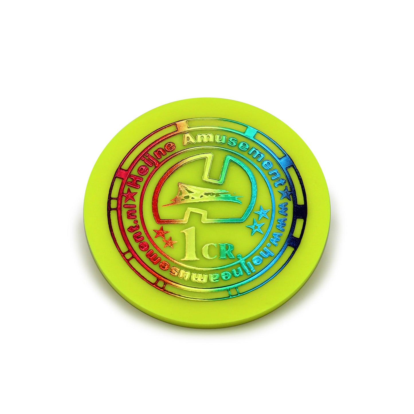 カスタムプリント レインボー グラデーション ホイル ラウンド 40mm プラスチック トークン - MOQ 1000