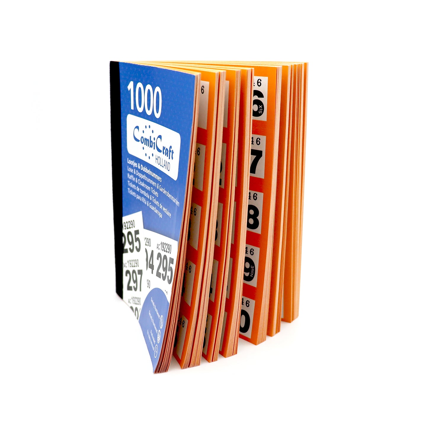 Orange Double Raffle Numbers Ticket Book Closed