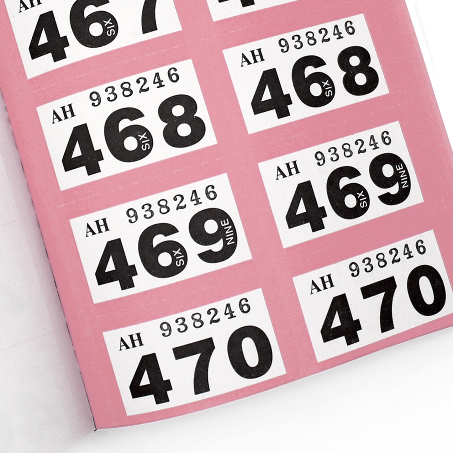 Pink Raffle Ticket Book Close Up Of the Tickets