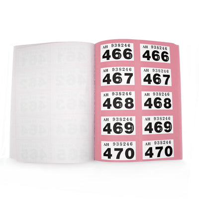 Pink Raffle Ticket Book Open View