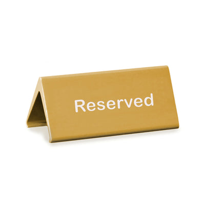 Reserved Table Sign Gold 120x60mm - Aluminium