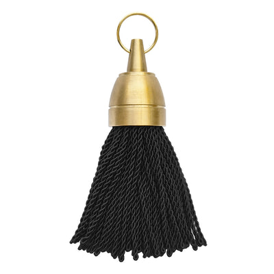 Brass Hotel Key Tags With Black Fabric Tassel