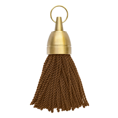 Brass Hotel Key Tags With Brown Fabric Tassel