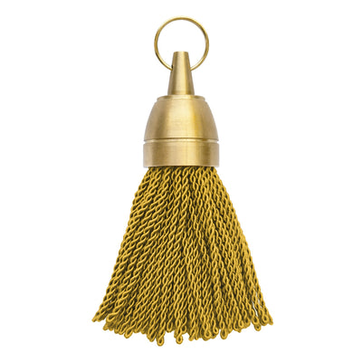 Brass Hotel Key Tags With Gold Fabric Tassel
