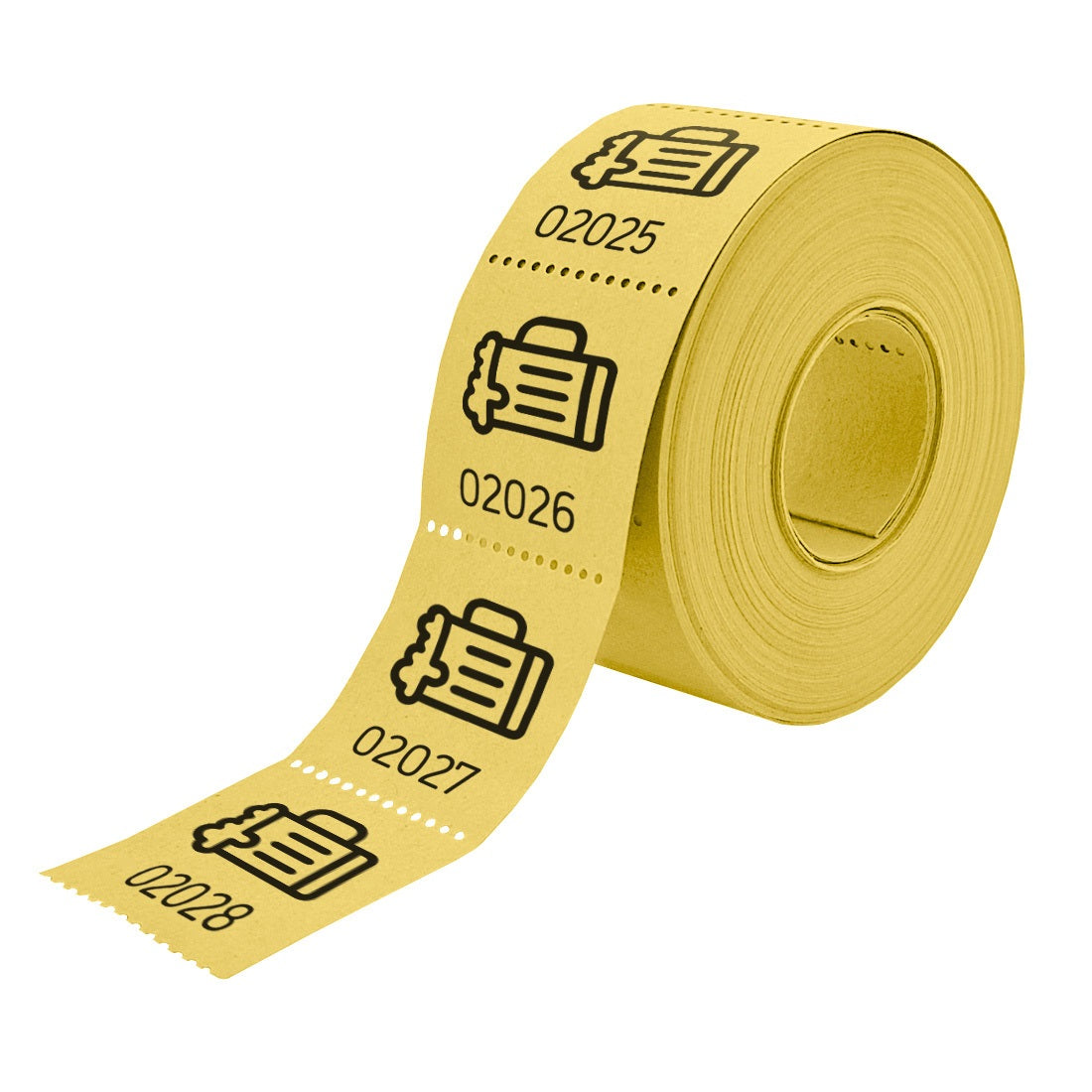 Paper Beer Tickets/Coupons With Numbering Yellow Perforated