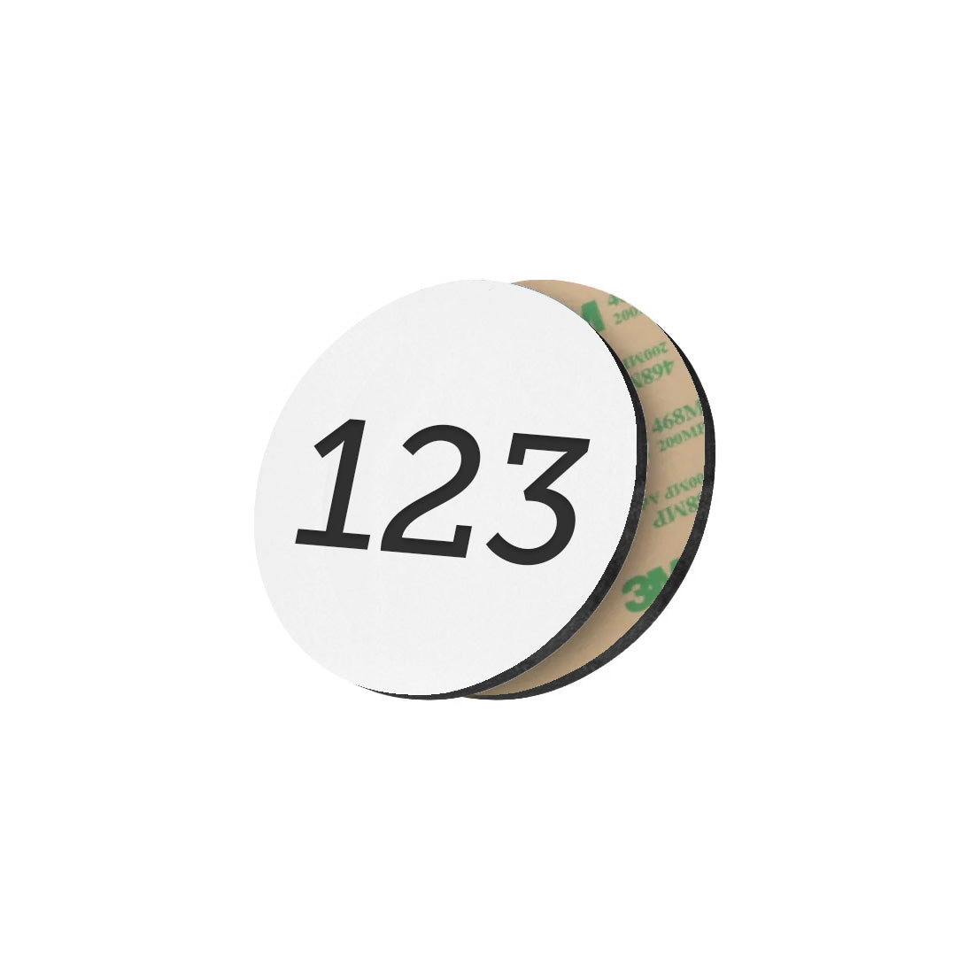 Round Acrylic Number Tags with Adhesive Tape