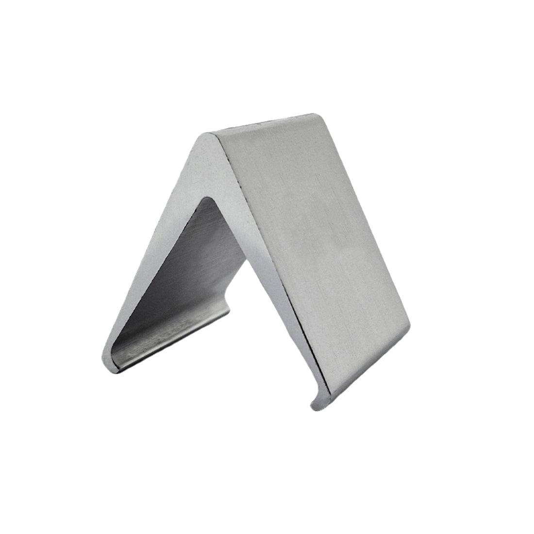 Small Silver Aluminium Plain Table Sign With A Tapered Design A-Frame 60x55mm Side View
