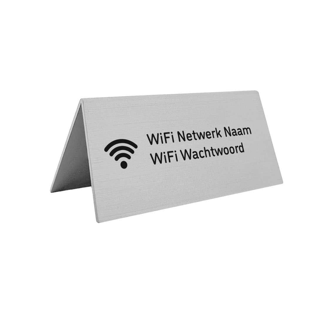 シルバー A フレーム Wi-Fi テーブル サイン 100x50mm - アルミニウム