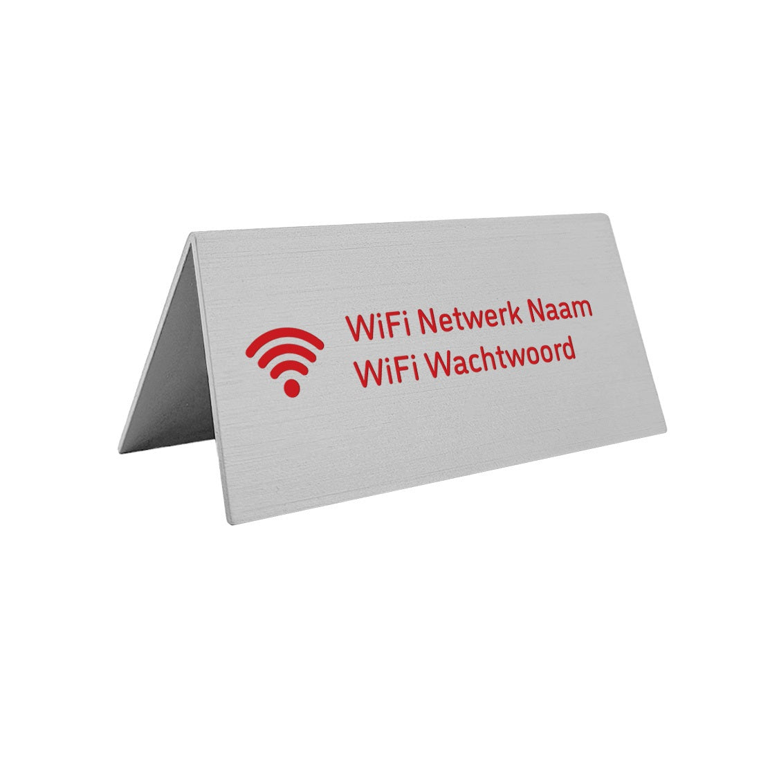 シルバー A フレーム Wi-Fi テーブル サイン 100x50mm - アルミニウム