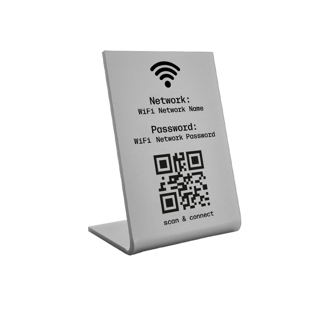 Personalised Wifi Sign QR Code Sign Silver