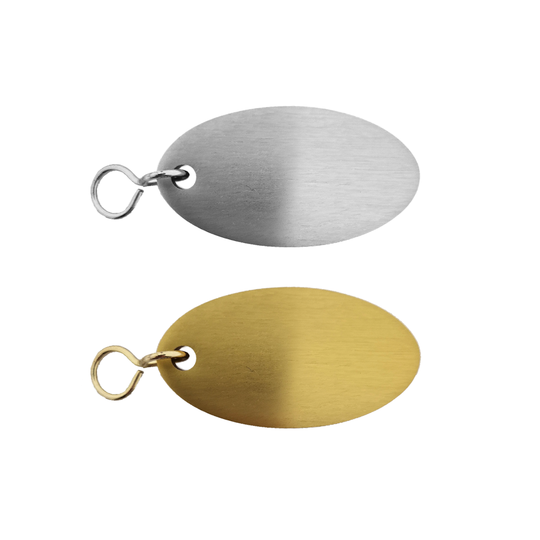Silver and Gold Key Tags Metal Plain With S-hook Fastener