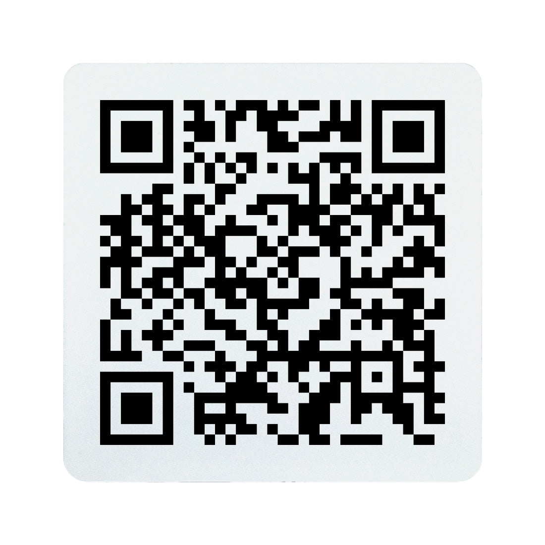 Small QR Code Sign With Adhesive Tape Laminated Plastic White With Black Engraving