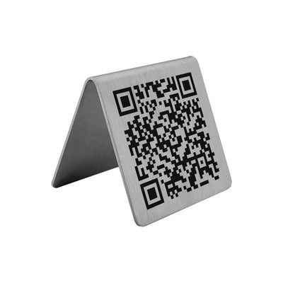 Stainless Steel QR Code Table A-frame Sign 50x50mm