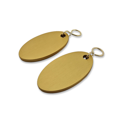 Gold Aluminium Keychain 5mm Thickness the Image show Two keychain laying down