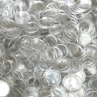 Custom Printed Transparent Round Plastic Tokens 25mm - MOQ 100