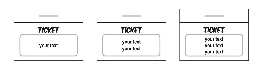 Custom Printed Tickets On Strips With Tree Lines Of Custom Text - 1000 Tickets