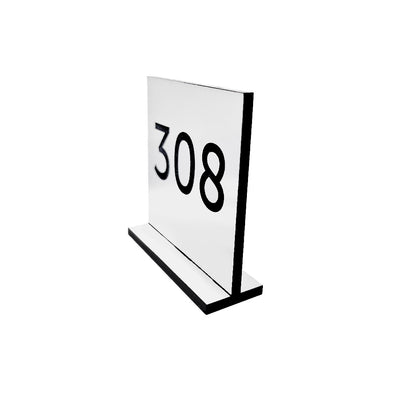 White Table Number Sign